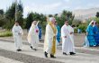 Misa Jubilar, presidida por el Obispo Ignacio Ducasse y junto al él el Parróco Benedicto Arredondo y el Padre Mariano Irureta