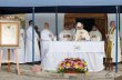 Misa Jubilar, presidida por el Obispo Ignacio Ducasse y junto al él el Parróco Benedicto Arredondo y el Padre Mariano Irureta